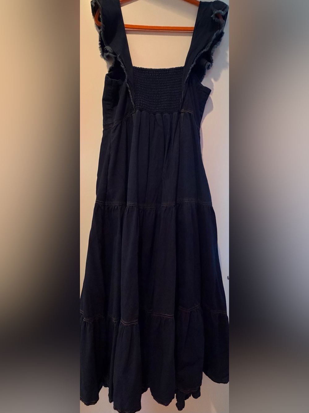 Anthropologie Pilcro Sweetheart Flutter-Sleeve Denim Buttondown Maxi Dress - Picture 11 of 13